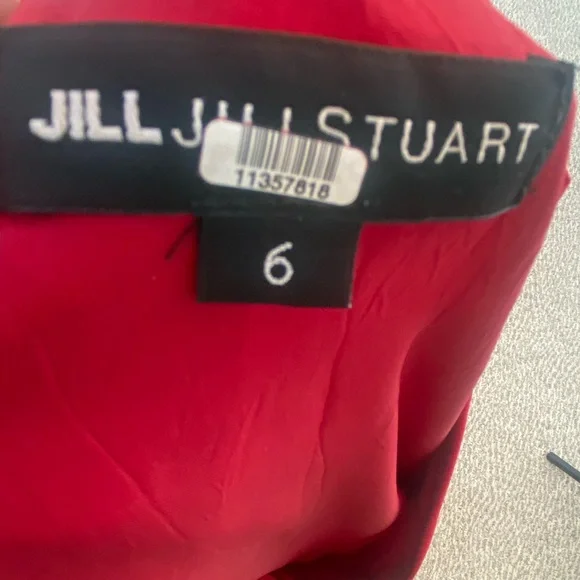 Jill Stuart Red Ruffle Wrap Dress Size 6 Cocktail Evening Party - Picture 2 of 10